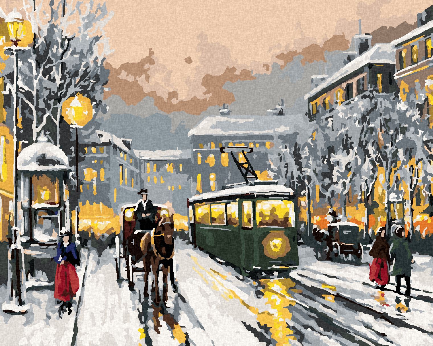 zuty Malování podle čísel - STARÉ MĚSTO - Rozměr: 40x50 cm, Rámování: Varianta: vypnuté plátno na rám - obrázek 1