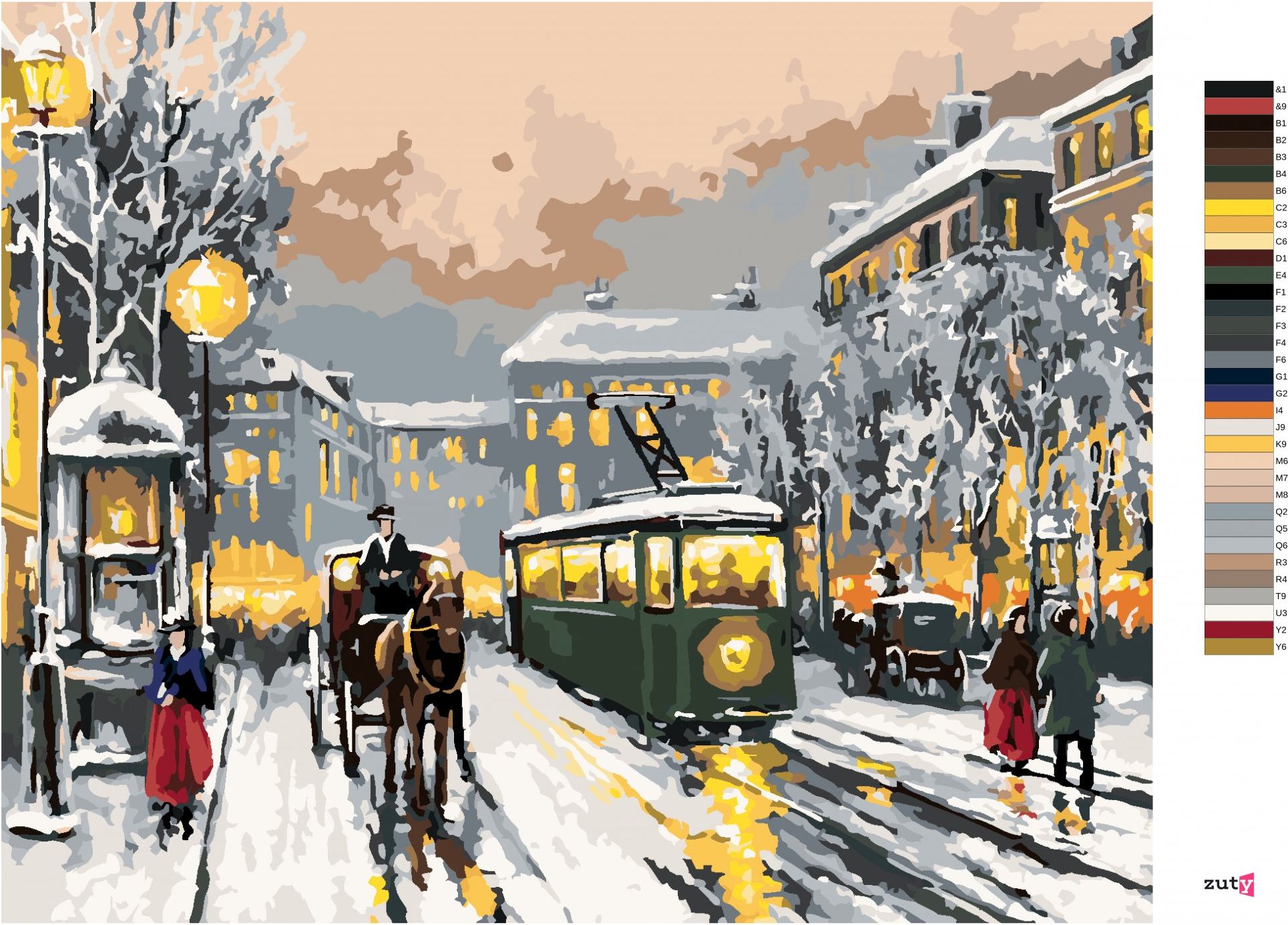 zuty Malování podle čísel - STARÉ MĚSTO - Rozměr: 40x50 cm, Rámování: Varianta: vypnuté plátno na rám - obrázek 5