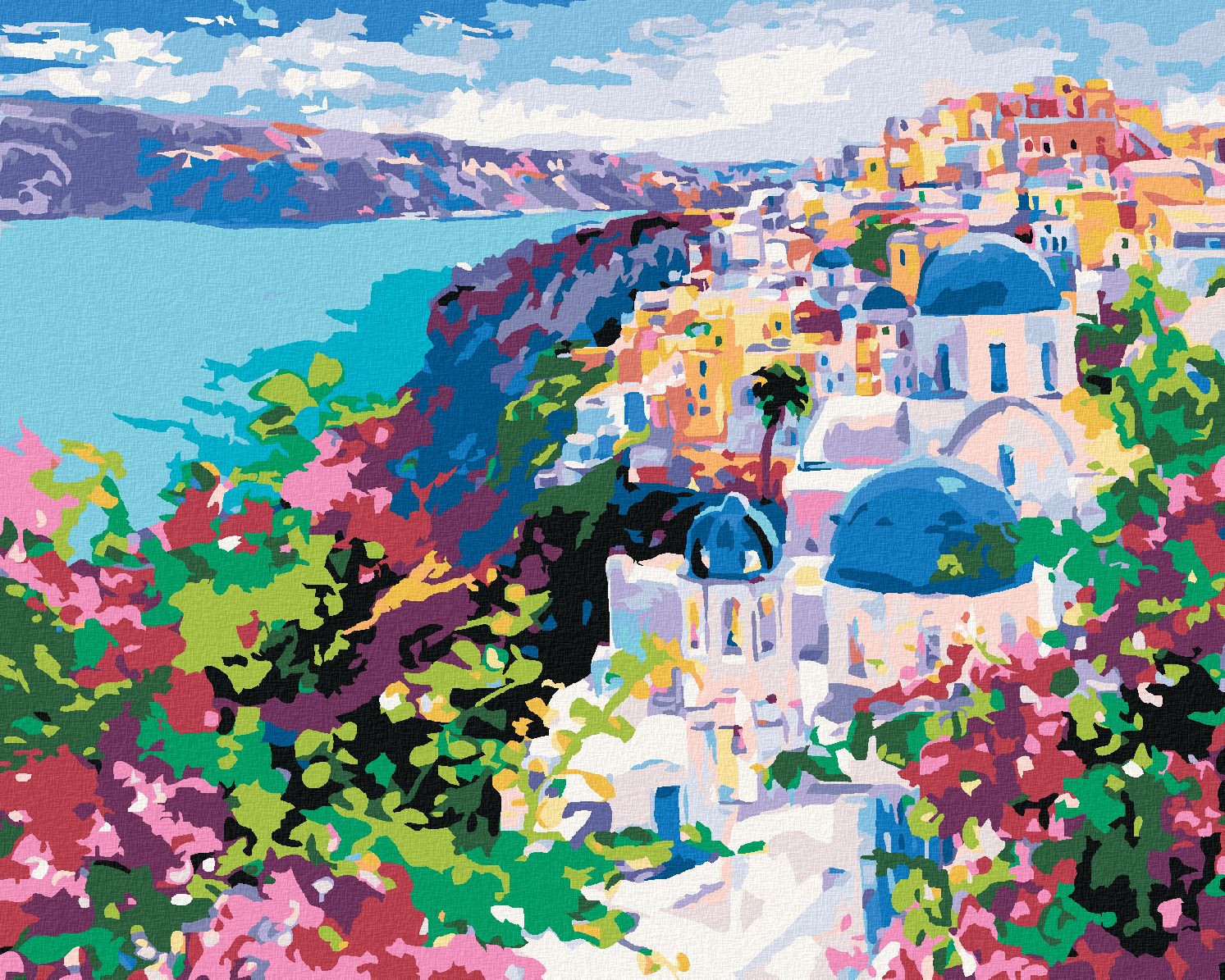 zuty Malování podle čísel - SANTORINI - Rozměr: 40x50 cm, Rámování: Varianta: vypnuté plátno na rám - obrázek 1