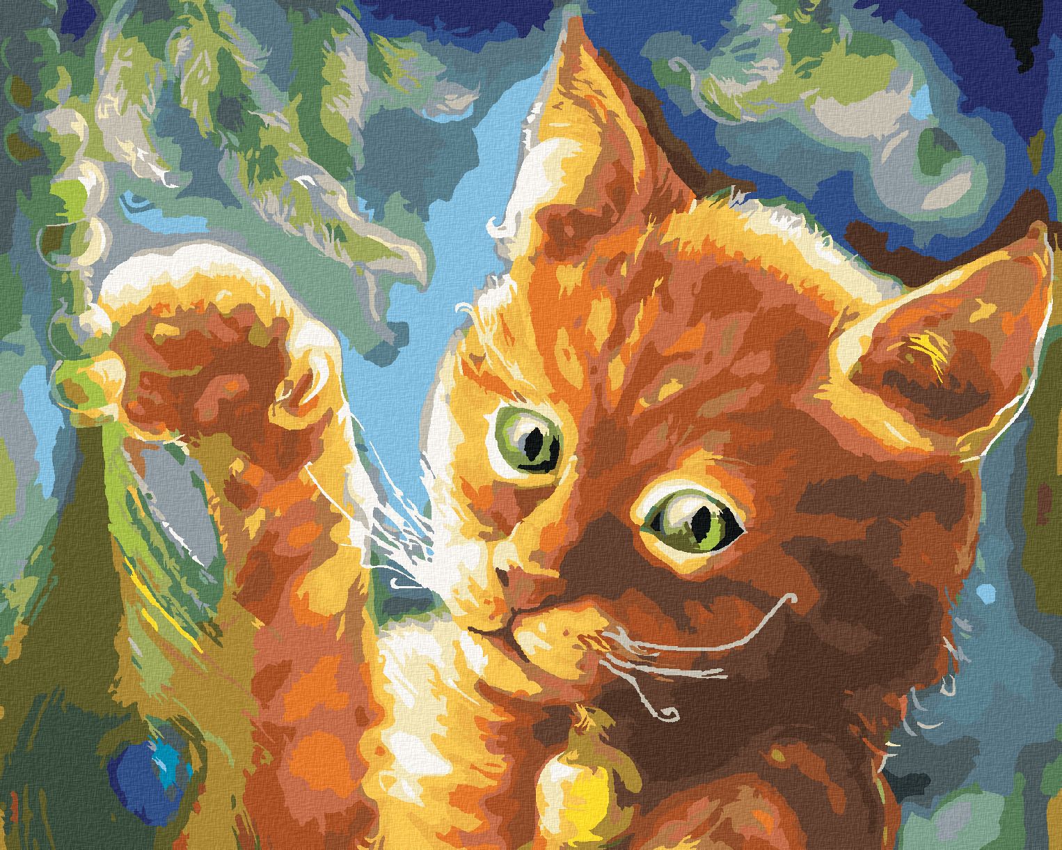 zuty Malování podle čísel - FANTASY ORANŽOVÁ KOČKA - Rozměr: 40x50 cm, Rámování: Varianta: vypnuté plátno na rám - obrázek 1