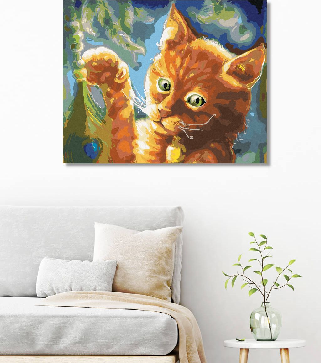 zuty Malování podle čísel - FANTASY ORANŽOVÁ KOČKA - Rozměr: 40x50 cm, Rámování: Varianta: vypnuté plátno na rám - obrázek 10