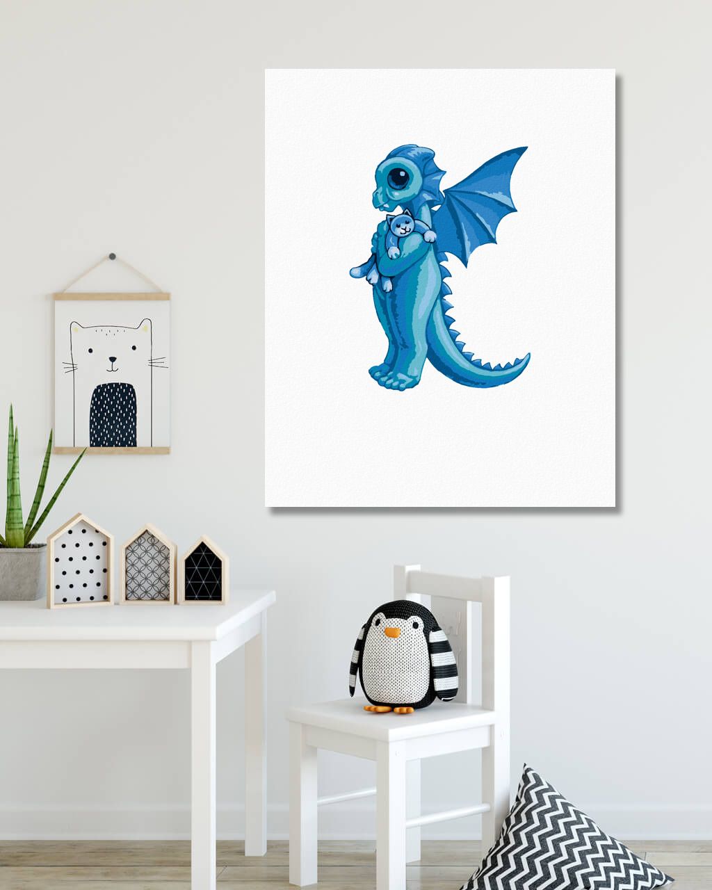 zuty Malování podle čísel - DRÁČEK VE TVARU PÍSMENKA K (SUE ELLEN BROWN) - Rozměr: 40x50 cm, Rámování: Varianta: bez rámu a bez vypnutí plátna - obrázek 6