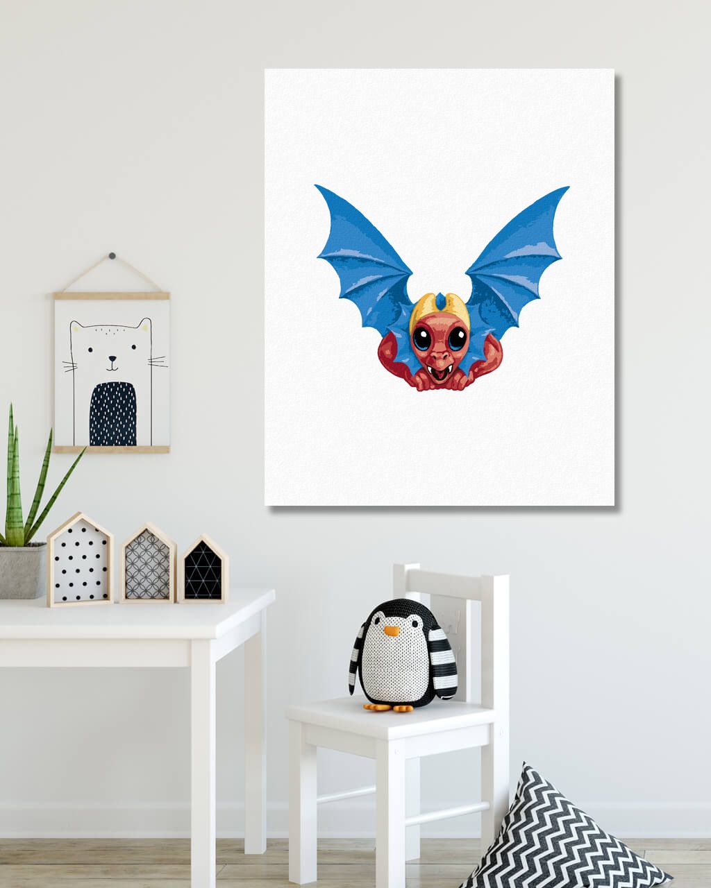 zuty Malování podle čísel - DRÁČEK VE TVARU PÍSMENKA V (SUE ELLEN BROWN) - Rozměr: 40x50 cm, Rámování: Varianta: bez rámu a bez vypnutí plátna - obrázek 8