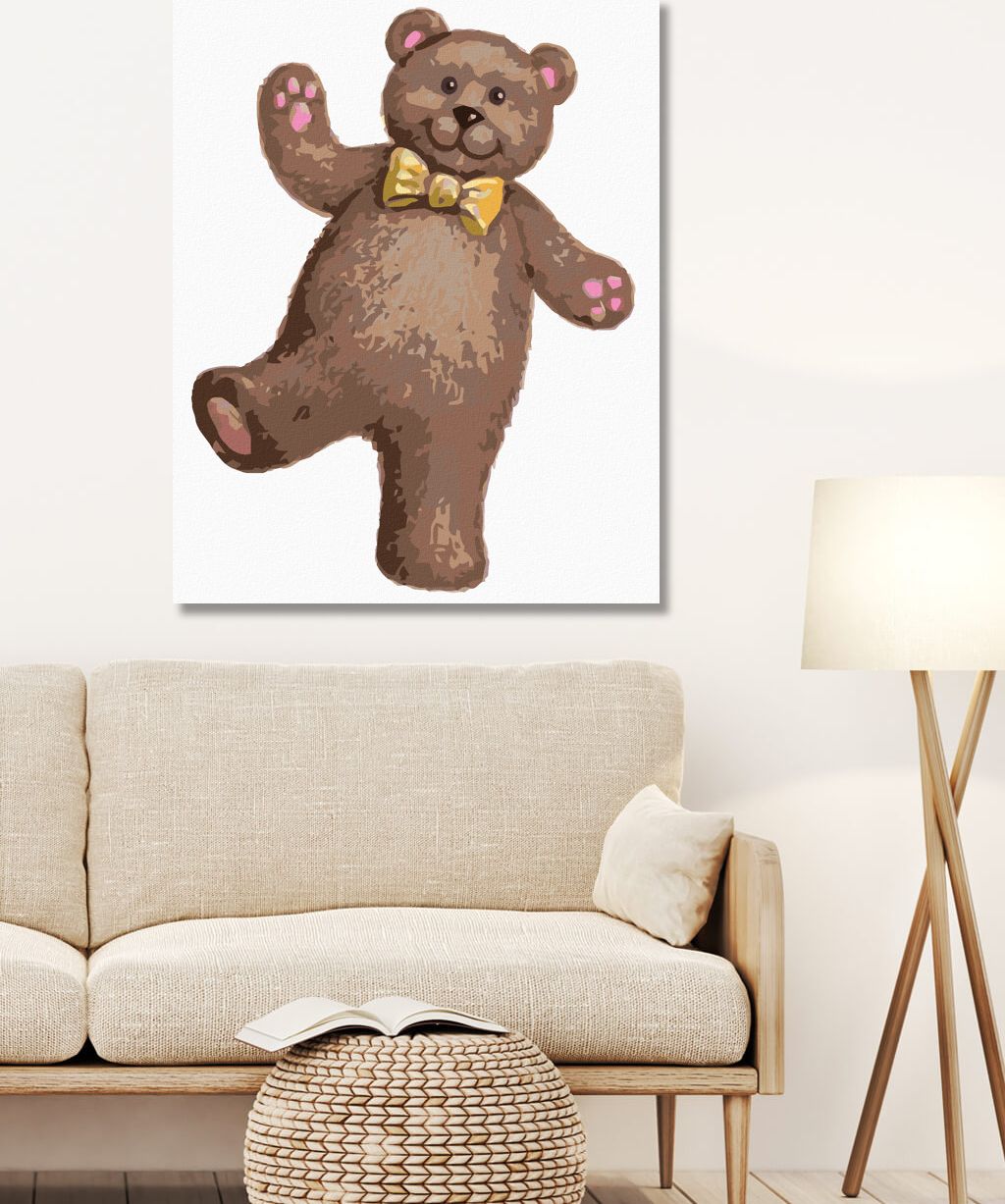 zuty Malování podle čísel - PLYŠOVÝ MEDVÍDEK (SUE ELLEN BROWN) - Rozměr: 40x50 cm, Rámování: Varianta: vypnuté plátno na rám - obrázek 7