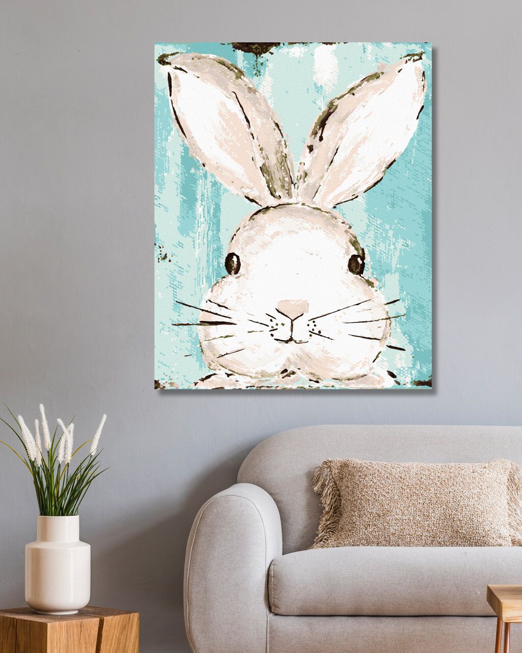 zuty Malování podle čísel - HLAVA KRÁLÍKA (HALEY BUSH) - Rozměr: 40x50 cm, Rámování: Varianta: bez rámu a bez vypnutí plátna - obrázek 2
