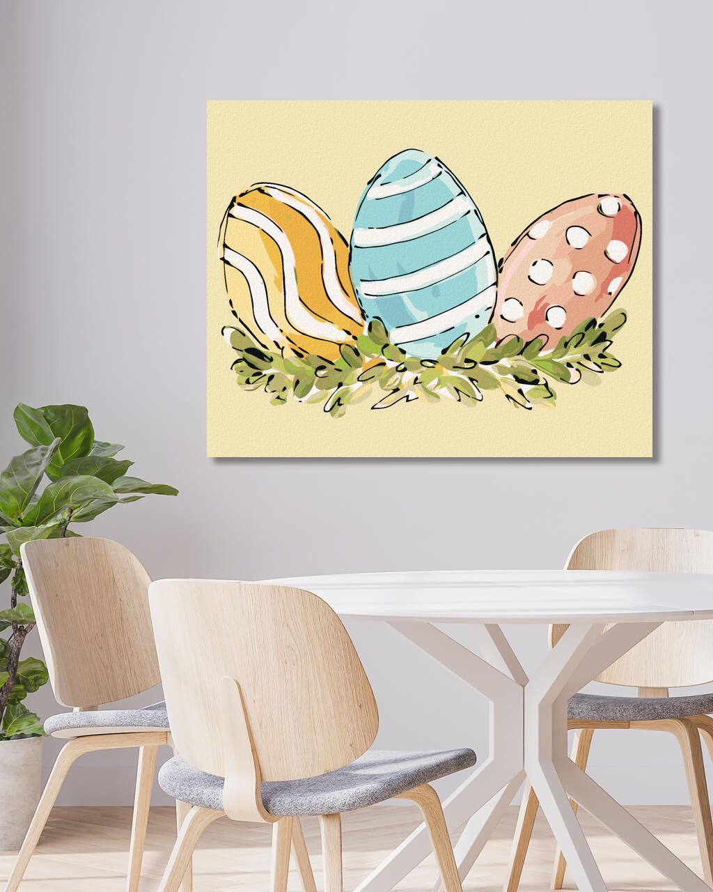 zuty Malování podle čísel - VELIKONOČNÍ VEJCE (HALEY BUSH) - Rozměr: 40x50 cm, Rámování: Varianta: vypnuté plátno na rám - obrázek 4