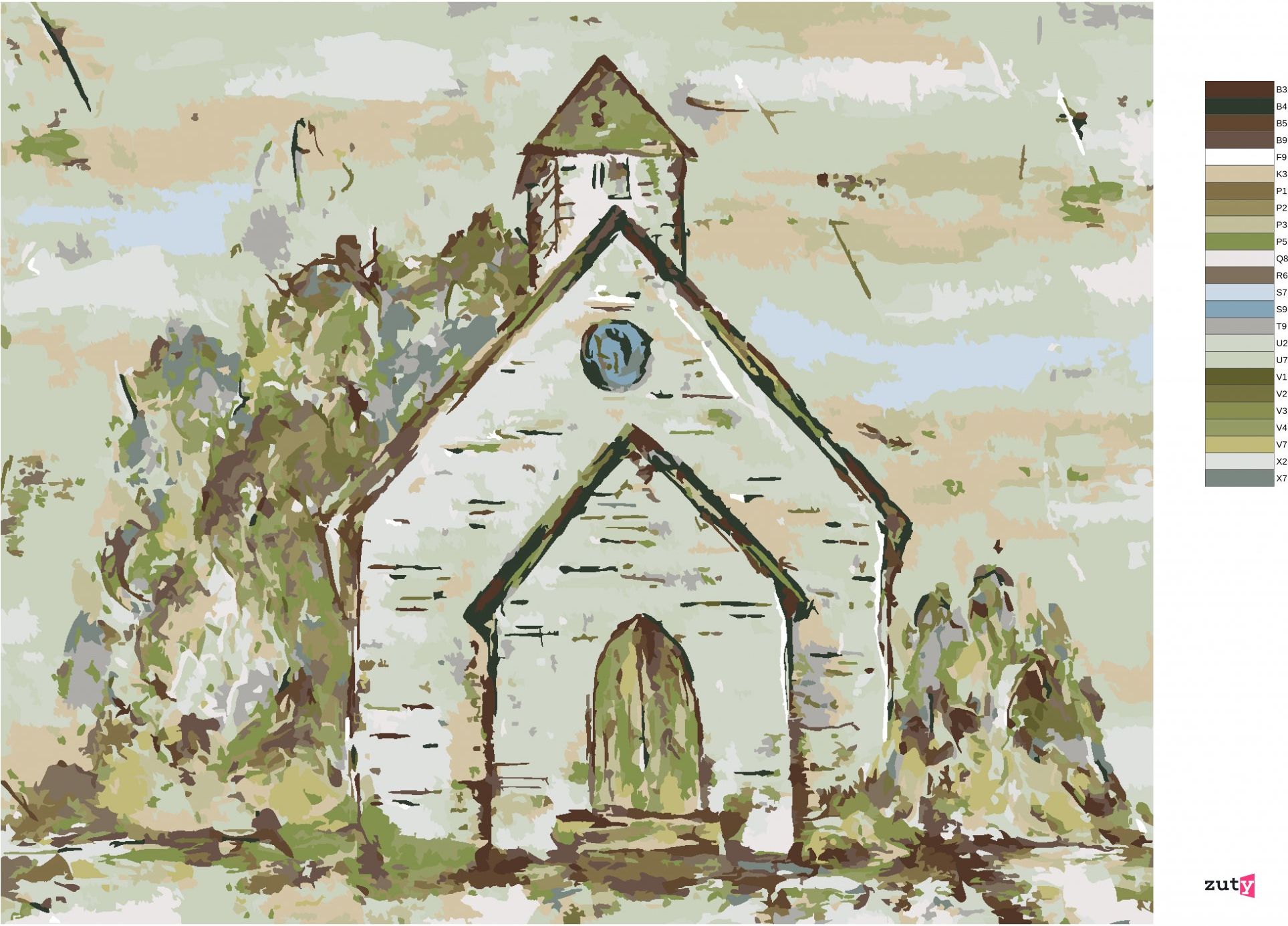 zuty Malování podle čísel - KOSTEL (HALEY BUSH) - Rozměr: 40x50 cm, Rámování: Varianta: vypnuté plátno na rám - obrázek 10
