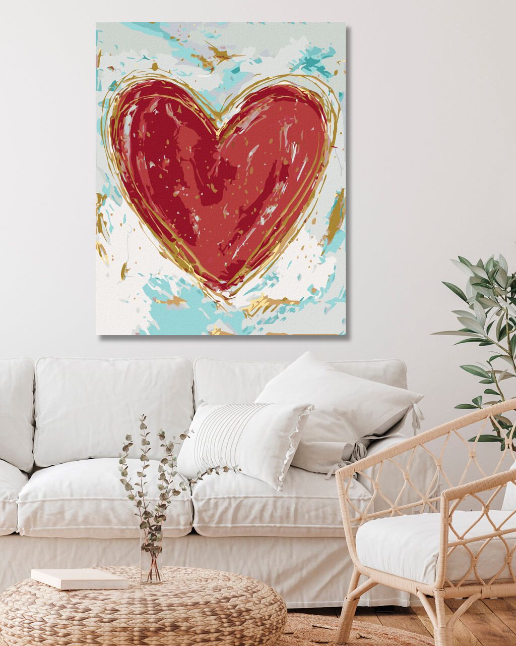 zuty Malování podle čísel - ČERVENÉ SRDCE NA BAREVNÉM POZADÍ (HALEY BUSH) - Rozměr: 40x50 cm, Rámování: Varianta: bez rámu a bez vypnutí plátna - obrázek 8