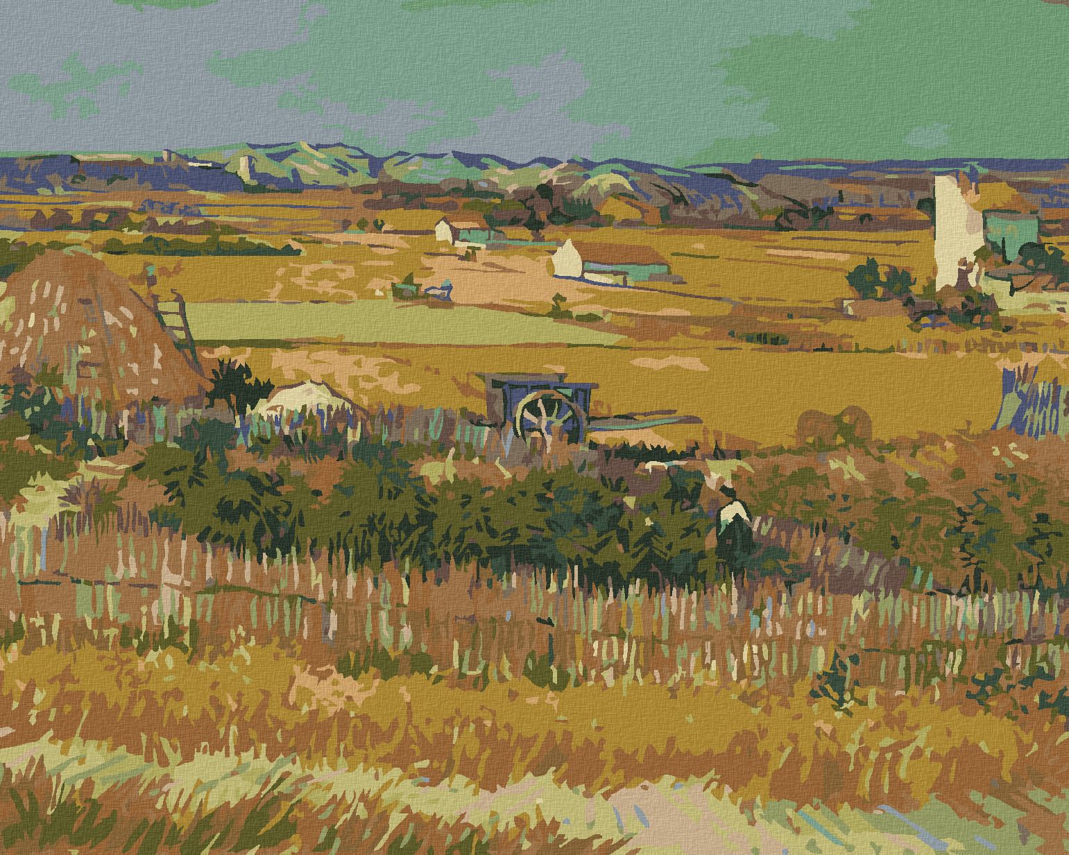 zuty Malování podle čísel - SKLIZEŇ (VINCENT VAN GOGH) - Rozměr: 40x50 cm, Rámování: Varianta: vypnuté plátno na rám - obrázek 1