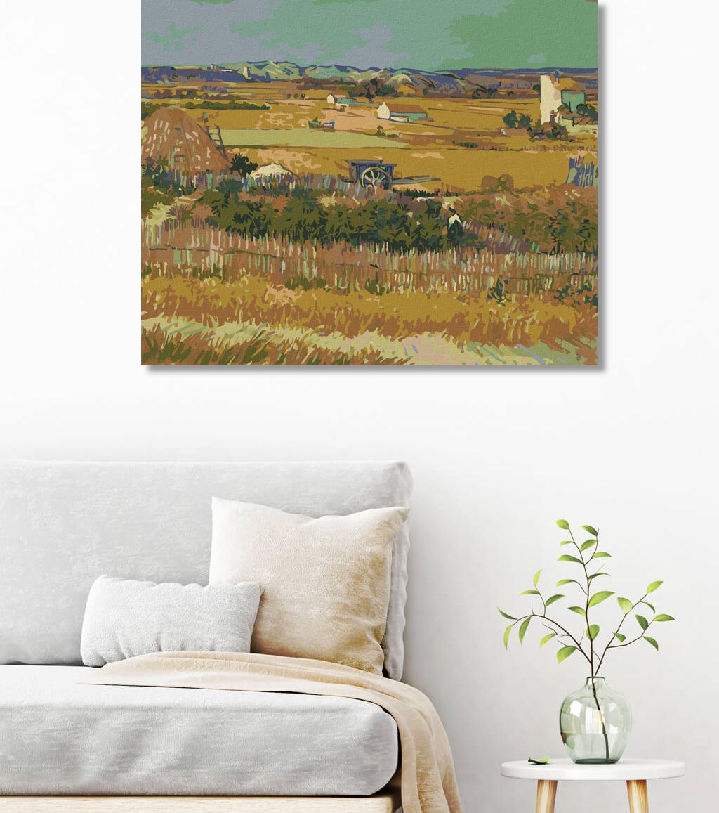 zuty Malování podle čísel - SKLIZEŇ (VINCENT VAN GOGH) - Rozměr: 40x50 cm, Rámování: Varianta: vypnuté plátno na rám - obrázek 4