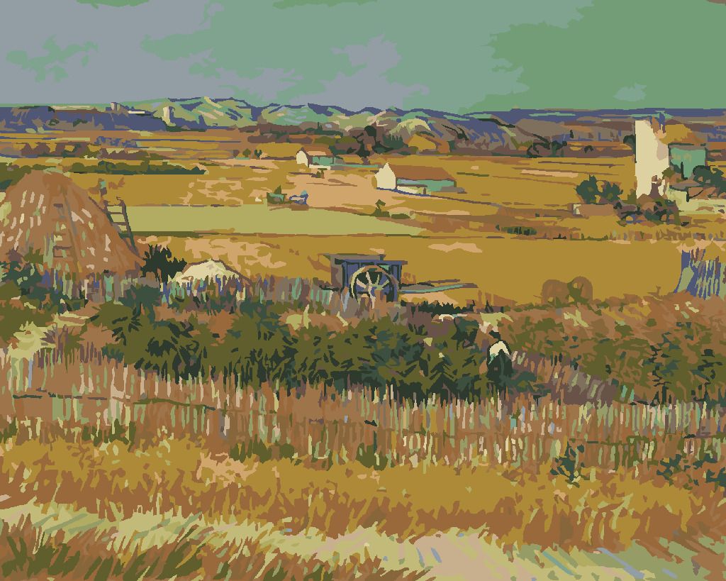zuty Malování podle čísel - SKLIZEŇ (VINCENT VAN GOGH) - Rozměr: 40x50 cm, Rámování: Varianta: vypnuté plátno na rám - obrázek 9