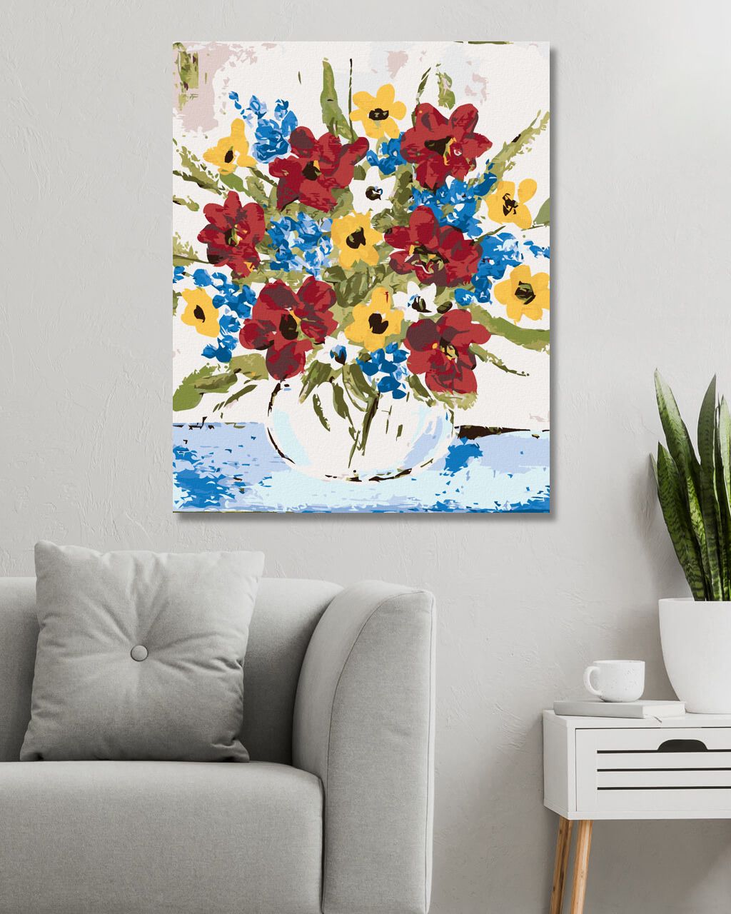zuty Malování podle čísel - BAREVNÉ KVĚTINY VE VÁZE (HALEY BUSH) - Rozměr: 40x50 cm, Rámování: Varianta: bez rámu a bez vypnutí plátna - obrázek 9