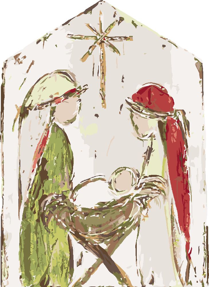 zuty Malování podle čísel - BETLÉM MARIE, JOSEF A JEŽÍŠEK II (HALEY BUSH) - Rozměr: 40x50 cm, Rámování: Varianta: vypnuté plátno na rám - obrázek 3