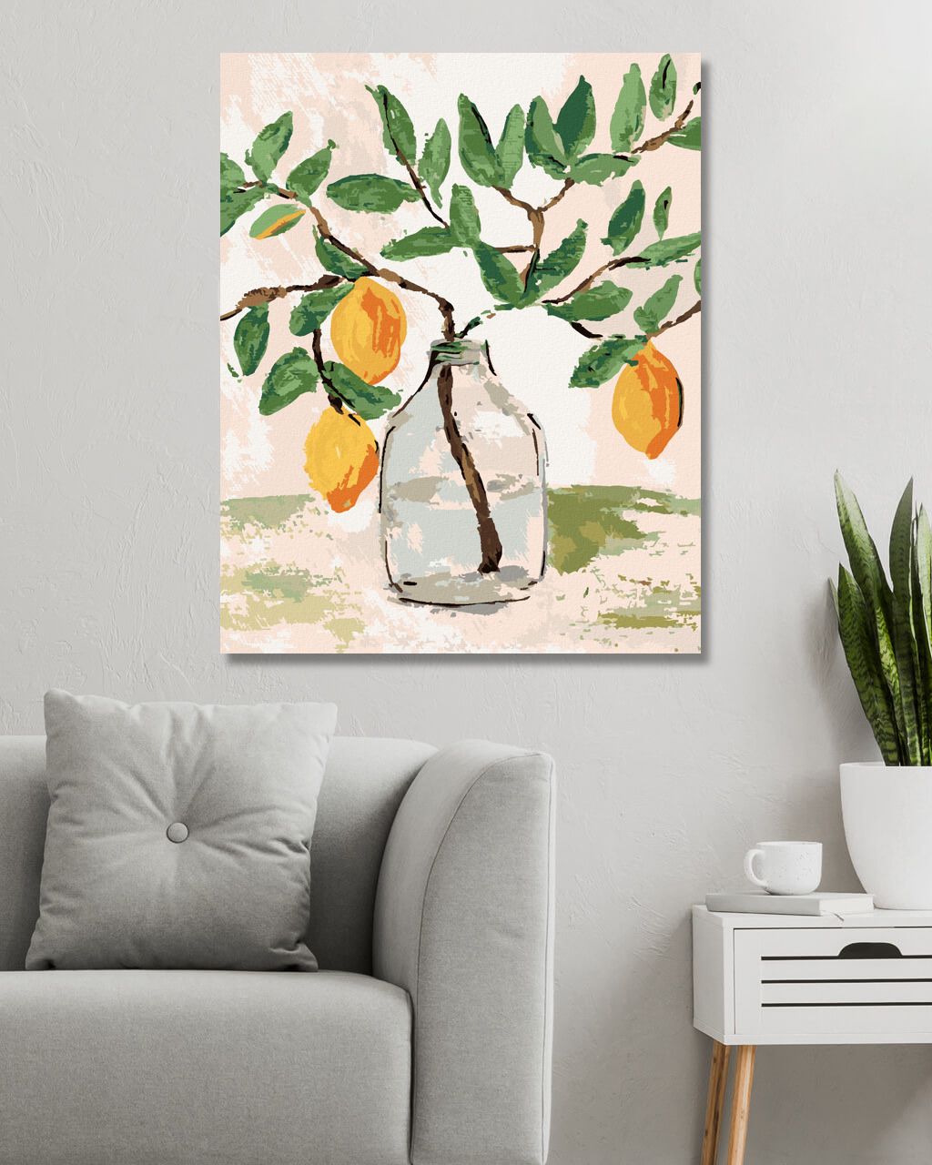 zuty Malování podle čísel - CITRÓNY VE VÁZE 2 (HALEY BUSH) - Rozměr: 40x50 cm, Rámování: Varianta: vypnuté plátno na rám - obrázek 6