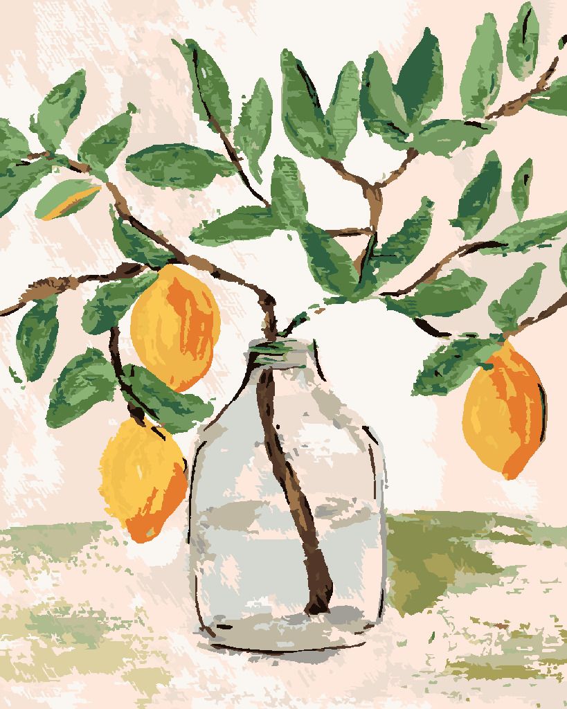 zuty Malování podle čísel - CITRÓNY VE VÁZE 2 (HALEY BUSH) - Rozměr: 40x50 cm, Rámování: Varianta: vypnuté plátno na rám - obrázek 7