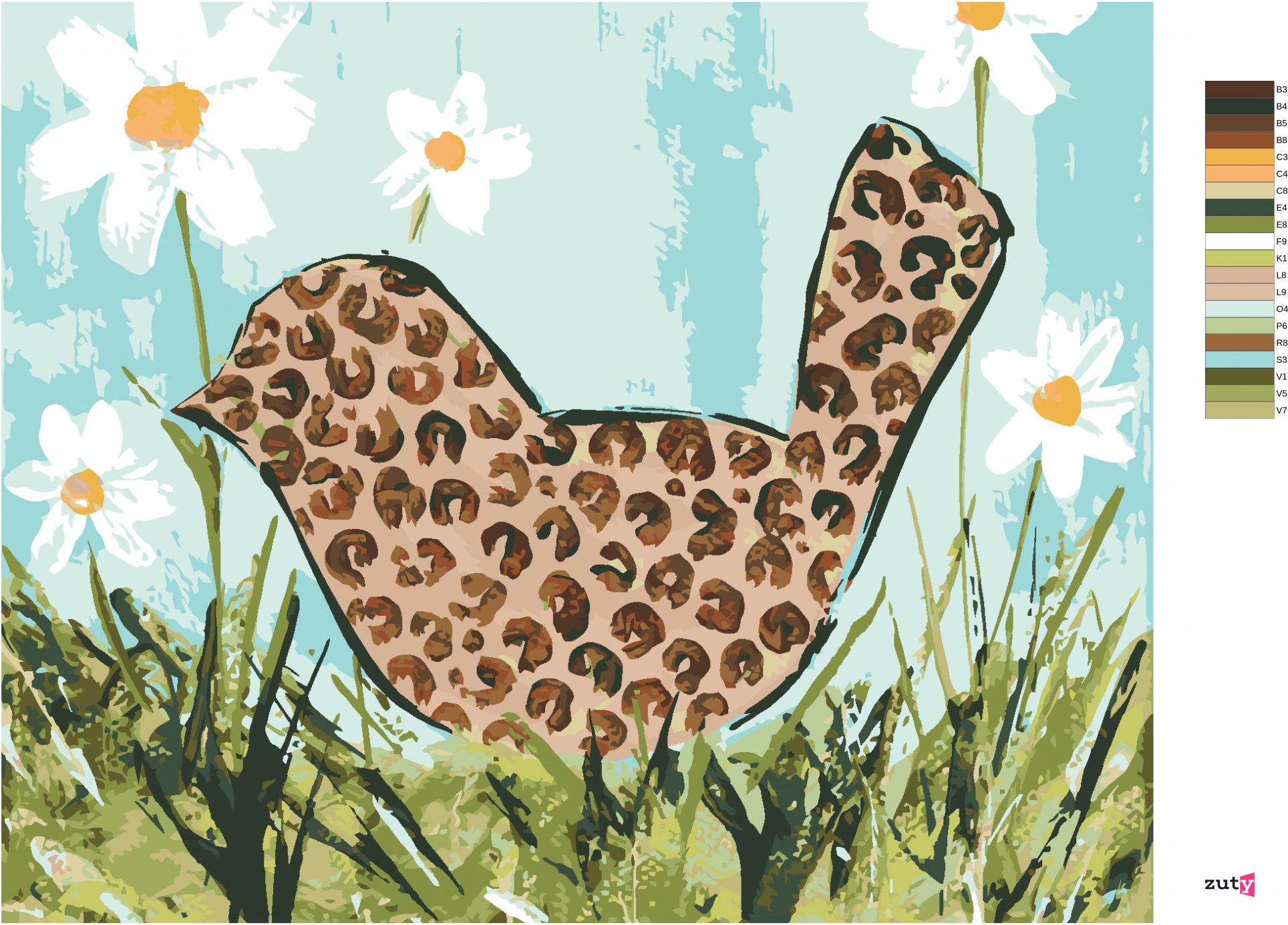 zuty Malování podle čísel - PTÁK V LEOPARDÍM VZORU (HALEY BUSH) - Rozměr: 40x50 cm, Rámování: Varianta: bez rámu a bez vypnutí plátna - obrázek 7