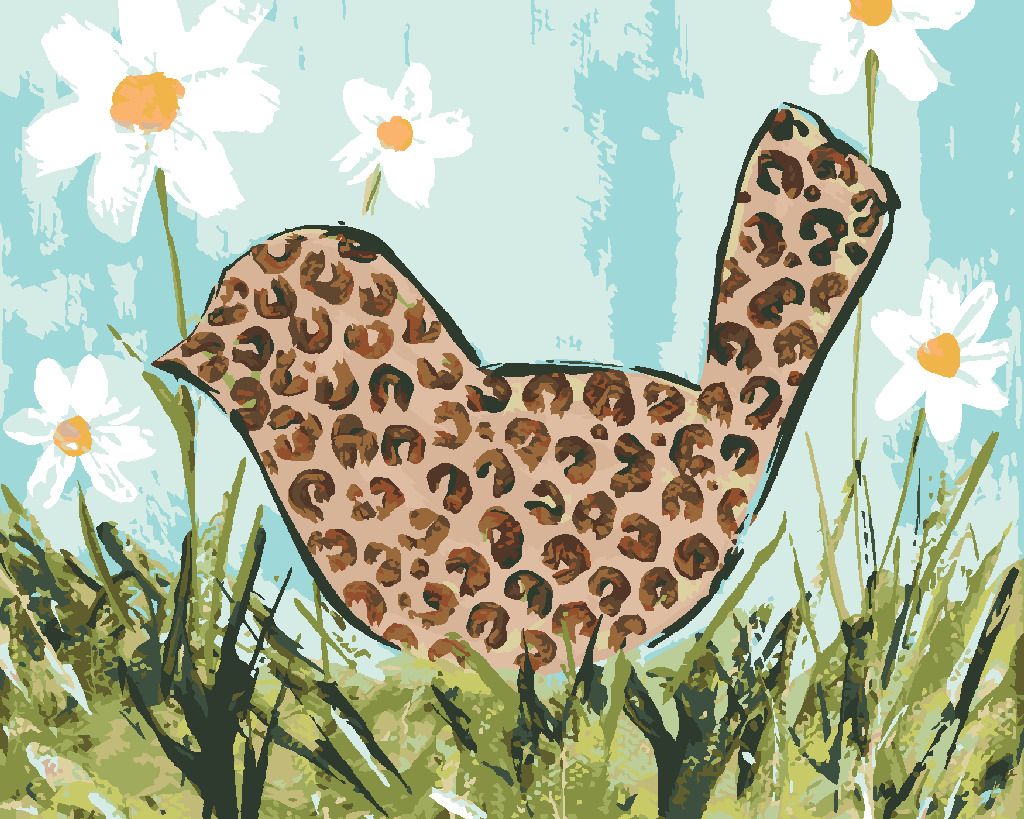 zuty Malování podle čísel - PTÁK V LEOPARDÍM VZORU (HALEY BUSH) - Rozměr: 40x50 cm, Rámování: Varianta: bez rámu a bez vypnutí plátna - obrázek 9
