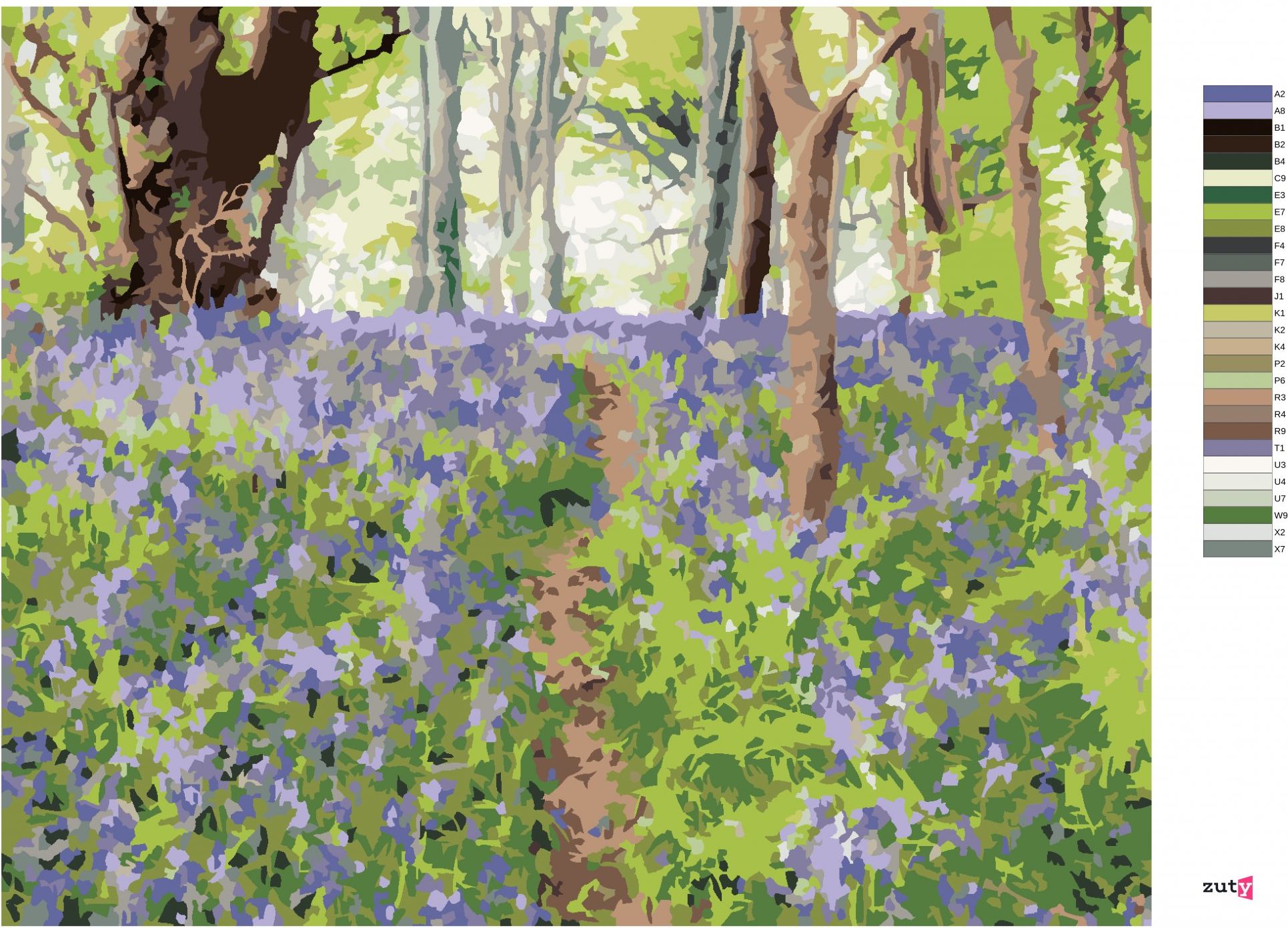 zuty Malování podle čísel - KVĚTINY A STROMY, IRSKO (TED DAVIS) - Rozměr: 40x50 cm, Rámování: Varianta: bez rámu a bez vypnutí plátna - obrázek 4
