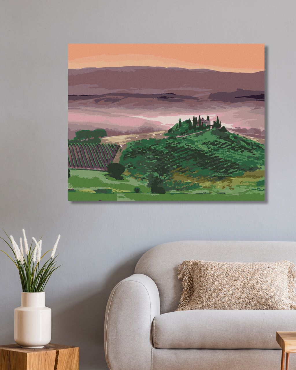 zuty Malování podle čísel - VILA MEZI POLI (TED DAVIS) - Rozměr: 40x50 cm, Rámování: Varianta: vypnuté plátno na rám - obrázek 3