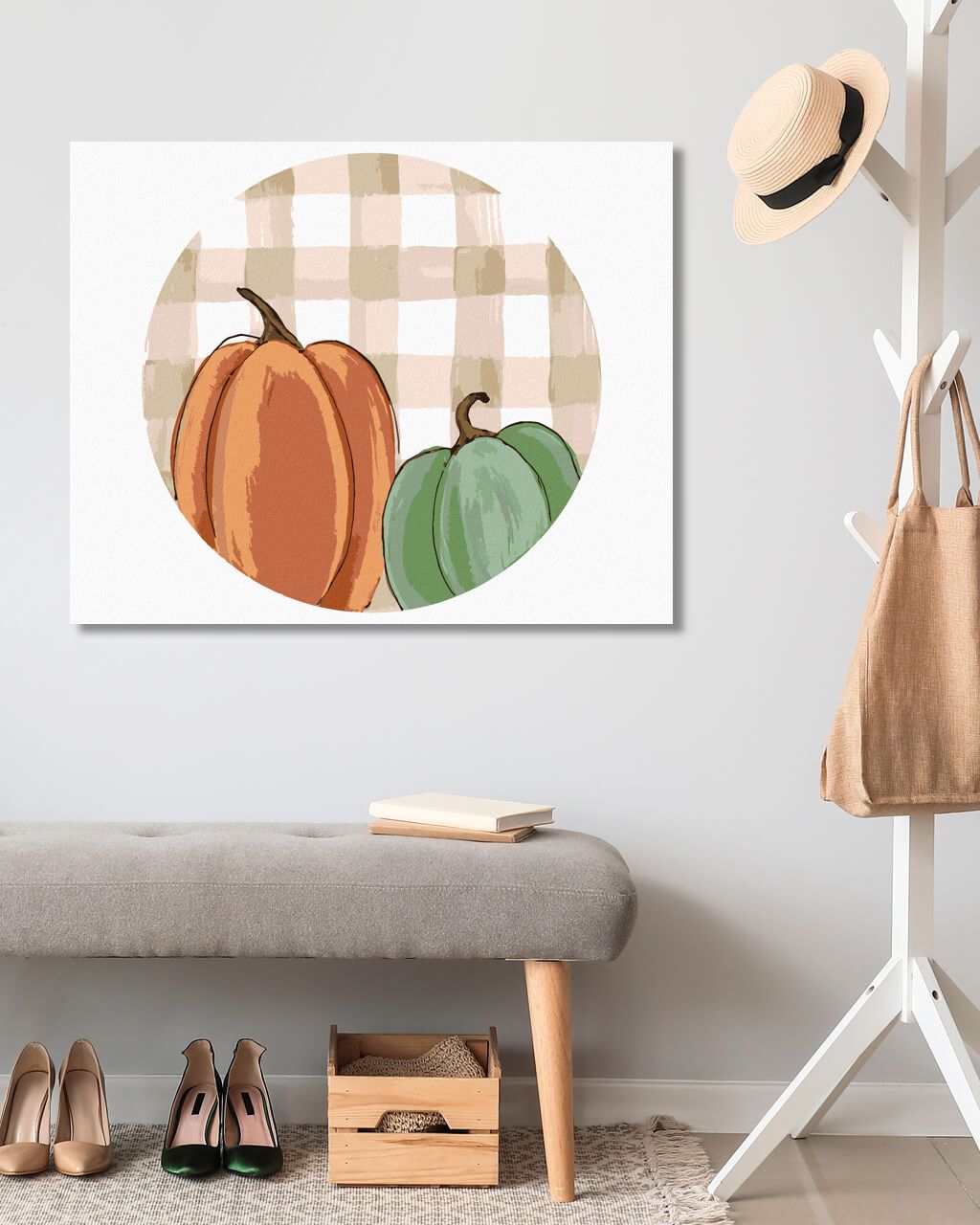 zuty Malování podle čísel - DVĚ DÝNĚ GINGHAM 2 (HALEY BUSH) - Rozměr: 40x50 cm, Rámování: Varianta: vypnuté plátno na rám - obrázek 3