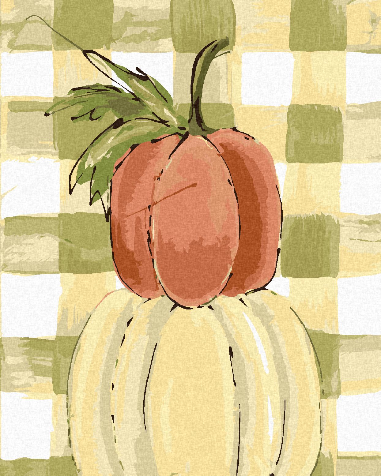 zuty Malování podle čísel - TŘI DÝNĚ GINGHAM (HALEY BUSH) - Rozměr: 40x50 cm, Rámování: Varianta: vypnuté plátno na rám - obrázek 1