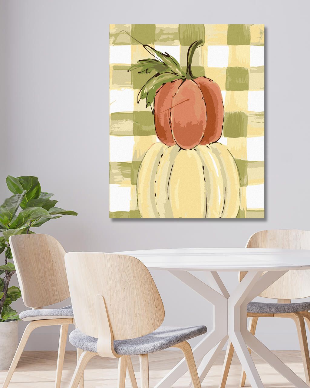 zuty Malování podle čísel - TŘI DÝNĚ GINGHAM (HALEY BUSH) - Rozměr: 40x50 cm, Rámování: Varianta: vypnuté plátno na rám - obrázek 2