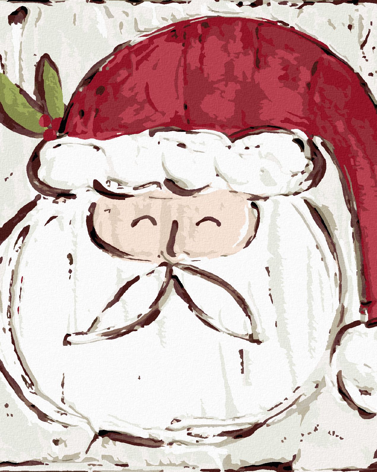 zuty Malování podle čísel - SANTA (HALEY BUSH) - Rozměr: 40x50 cm, Rámování: Varianta: bez rámu a bez vypnutí plátna - obrázek 1
