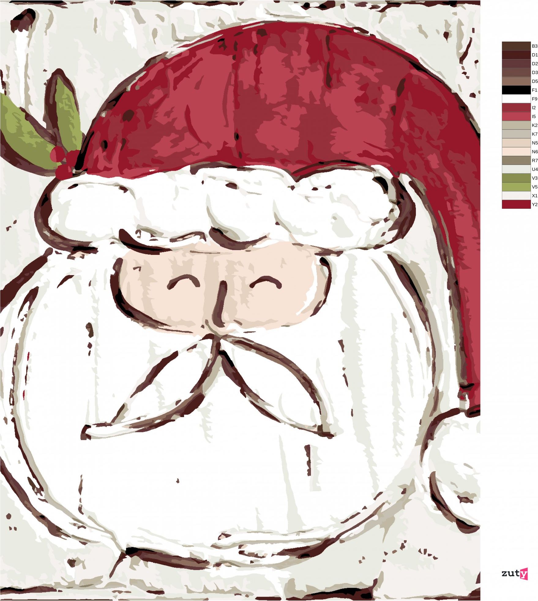 zuty Malování podle čísel - SANTA (HALEY BUSH) - Rozměr: 40x50 cm, Rámování: Varianta: vypnuté plátno na rám - obrázek 2