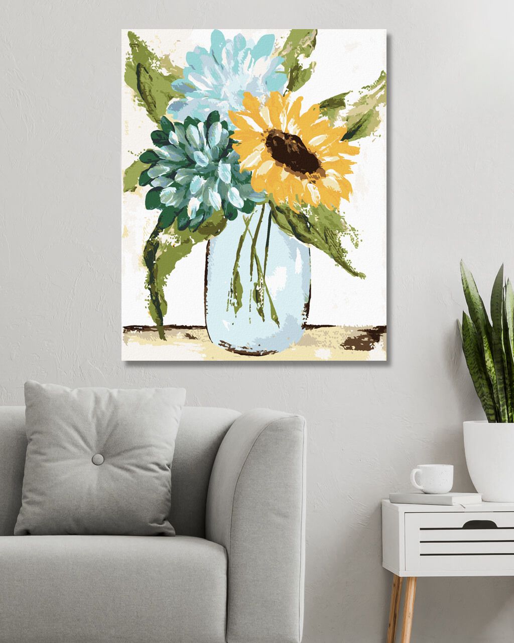 zuty Malování podle čísel - HORTENZIE A SLUNEČNICE VE VÁZE 2 (HALEY BUSH) - Rozměr: 40x50 cm, Rámování: Varianta: vypnuté plátno na rám - obrázek 8