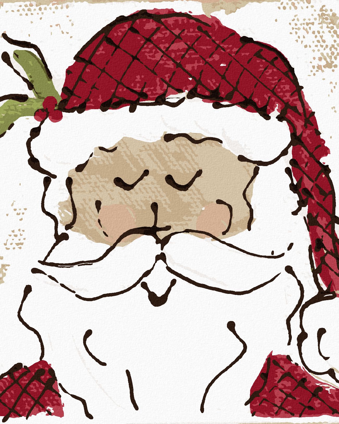 zuty Malování podle čísel - SANTA 2 (HALEY BUSH) - Rozměr: 40x50 cm, Rámování: Varianta: bez rámu a bez vypnutí plátna - obrázek 1