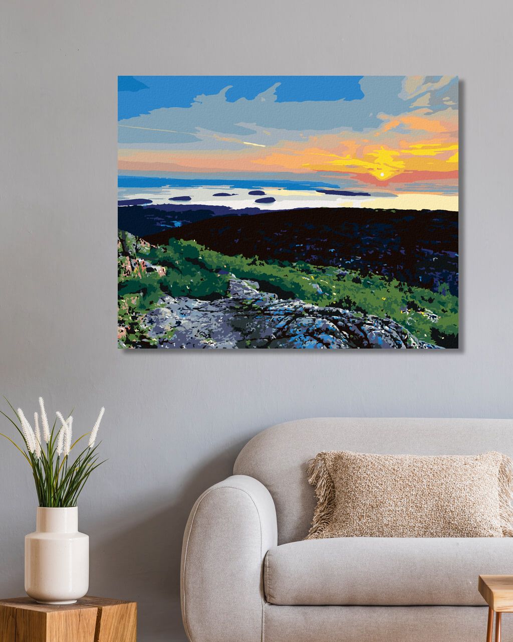 zuty Malování podle čísel - ZÁPAD SLUNCE NAD KRAJINOU (TED DAVIS) - Rozměr: 40x50 cm, Rámování: Varianta: vypnuté plátno na rám - obrázek 5