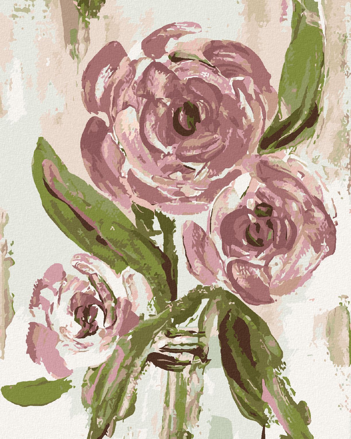 zuty Malování podle čísel - RŮŽE VE VÁZE (HALEY BUSH) - Rozměr: 40x50 cm, Rámování: Varianta: bez rámu a bez vypnutí plátna - obrázek 1