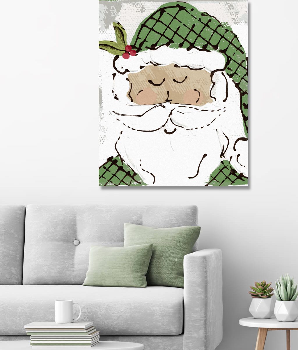 zuty Malování podle čísel - SANTA SE ZELENOU ČEPICÍ (HALEY BUSH) - Rozměr: 40x50 cm, Rámování: Varianta: vypnuté plátno na rám - obrázek 8
