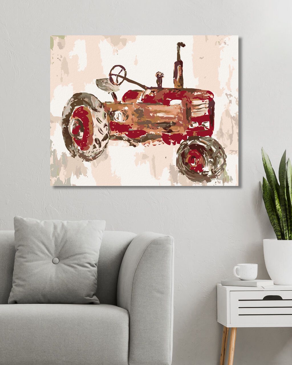 zuty Malování podle čísel - ČERVENÝ TRAKTOR (HALEY BUSH) - Rozměr: 40x50 cm, Rámování: Varianta: vypnuté plátno na rám - obrázek 6