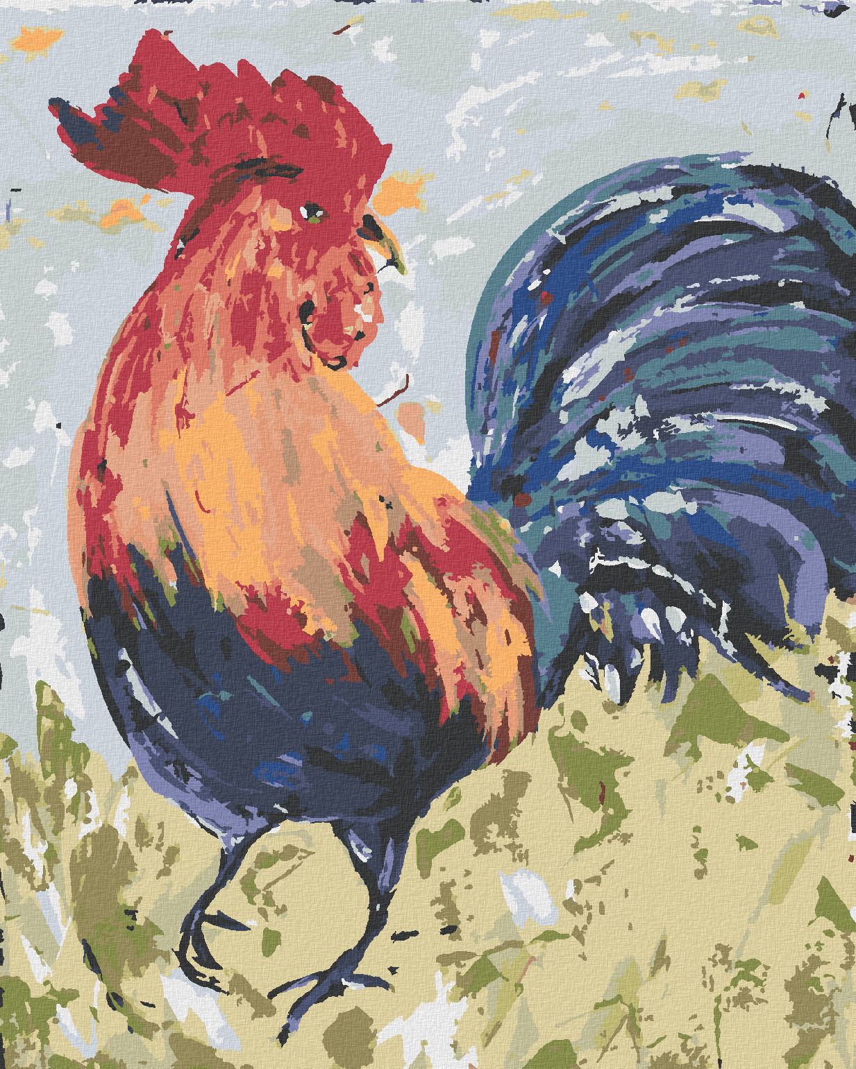 zuty Malování podle čísel - KOHOUT I (HALEY BUSH) - Rozměr: 40x50 cm, Rámování: Varianta: bez rámu a bez vypnutí plátna - obrázek 1