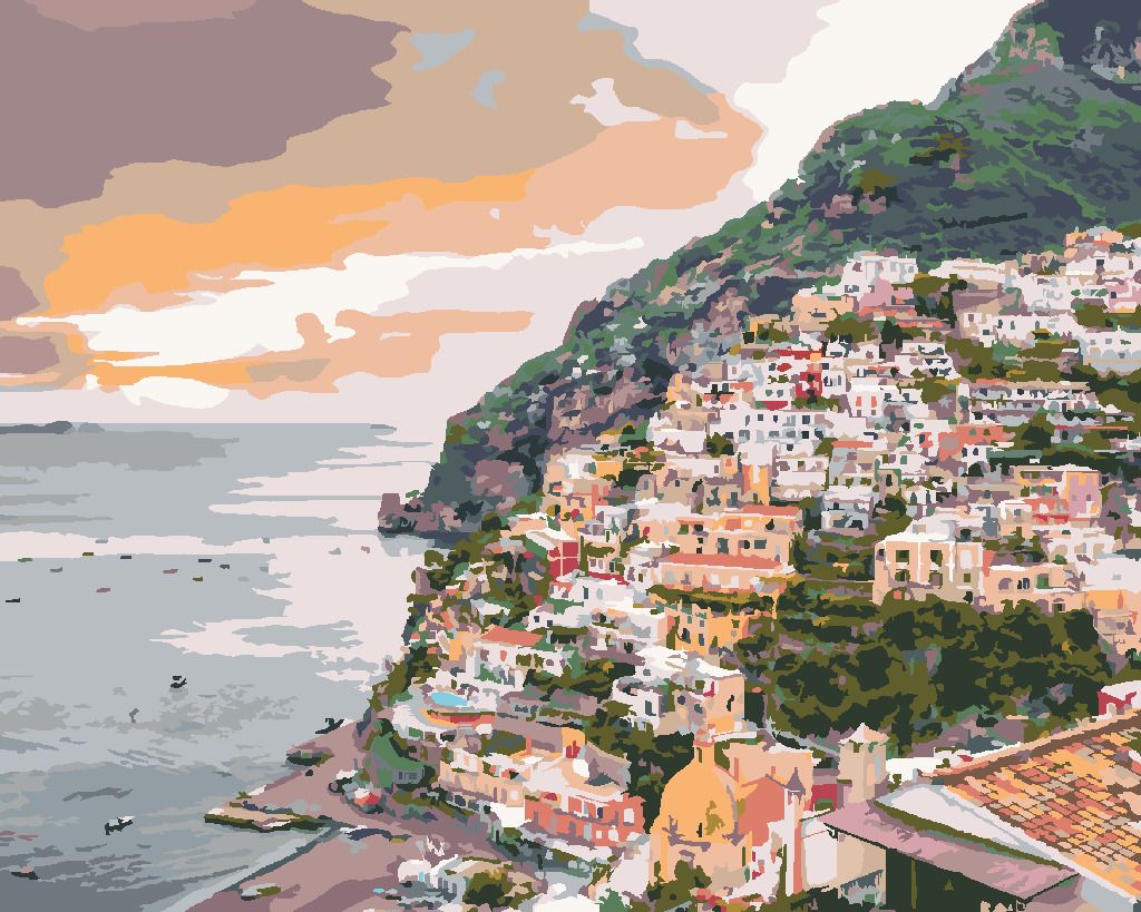 zuty Malování podle čísel - POSITANO ITÁLIE (TED DAVIS) - Rozměr: 40x50 cm, Rámování: Varianta: bez rámu a bez vypnutí plátna - obrázek 8