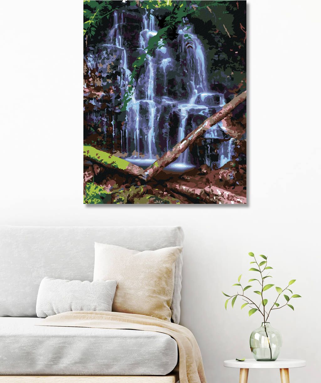 zuty Malování podle čísel - VODOPÁD, HAVAJ (TED DAVIS) - Rozměr: 40x50 cm, Rámování: Varianta: vypnuté plátno na rám - obrázek 3