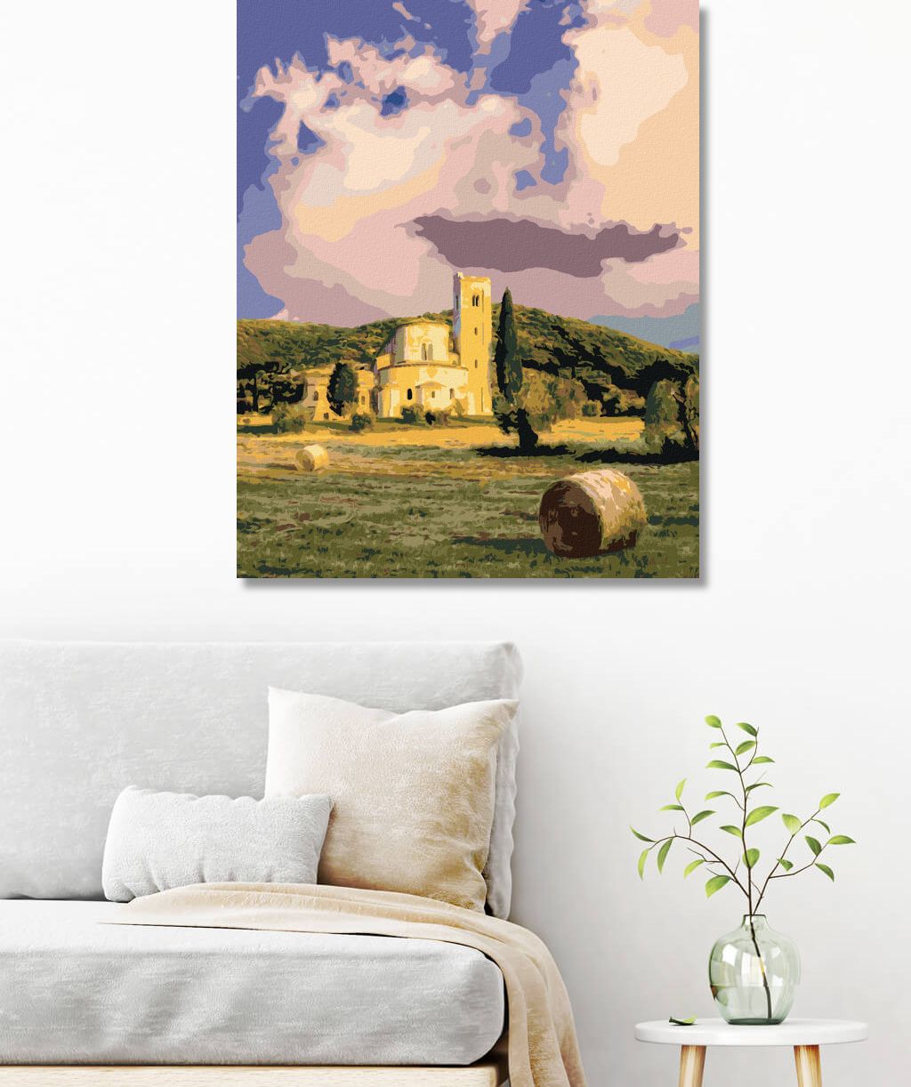 zuty Malování podle čísel - KLÁŠTER SANT ANTIMO, ITÁLIE (TED DAVIS) - Rozměr: 40x50 cm, Rámování: Varianta: bez rámu a bez vypnutí plátna - obrázek 7