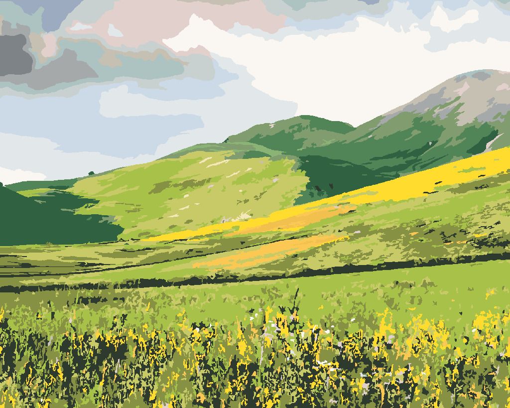 zuty Malování podle čísel - LOUKA A HORY (TED DAVIS) - Rozměr: 40x50 cm, Rámování: Varianta: vypnuté plátno na rám - obrázek 6