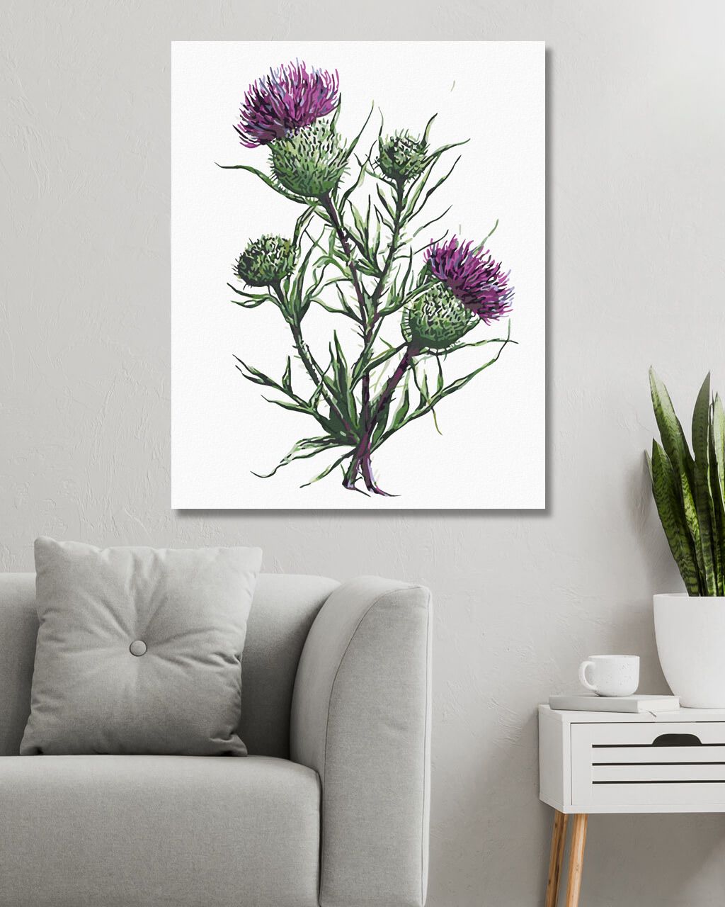 zuty Malování podle čísel - BODLÁK V KVĚTU (ALEXANDRIA GILBERT) - Rozměr: 40x50 cm, Rámování: Varianta: vypnuté plátno na rám - obrázek 7