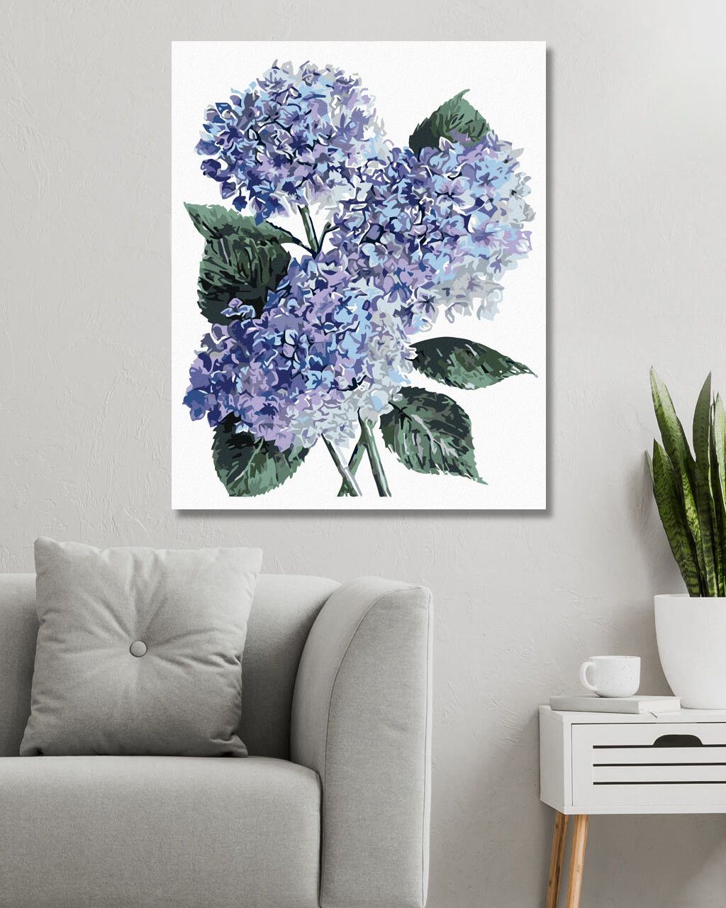 zuty Malování podle čísel - MODRÉ HORTENZIE (ALEXANDRIA GILBERT) - Rozměr: 40x50 cm, Rámování: Varianta: bez rámu a bez vypnutí plátna - obrázek 7