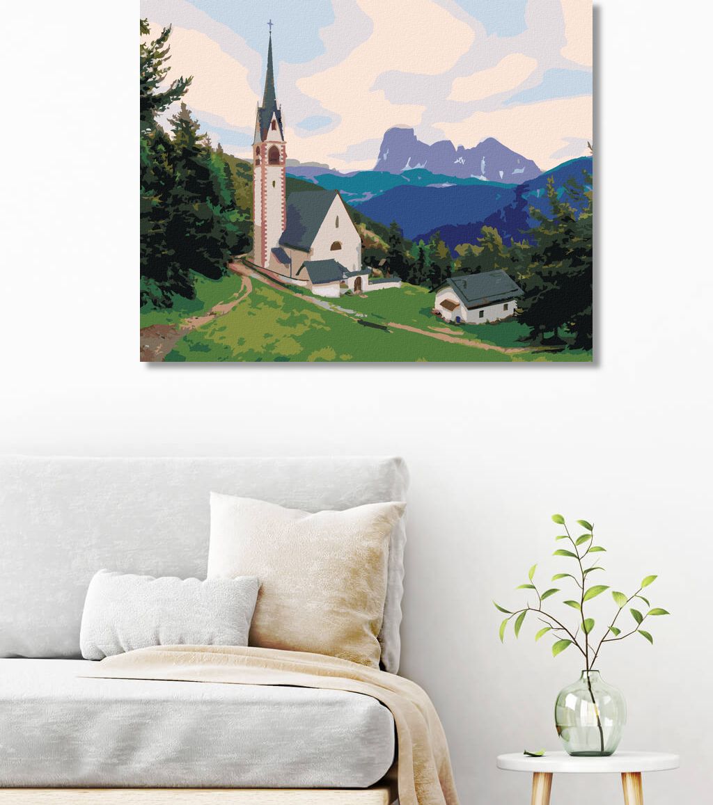 zuty Malování podle čísel - KOSTEL A HORA, ITÁLIE (TED DAVIS) - Rozměr: 40x50 cm, Rámování: Varianta: bez rámu a bez vypnutí plátna - obrázek 10