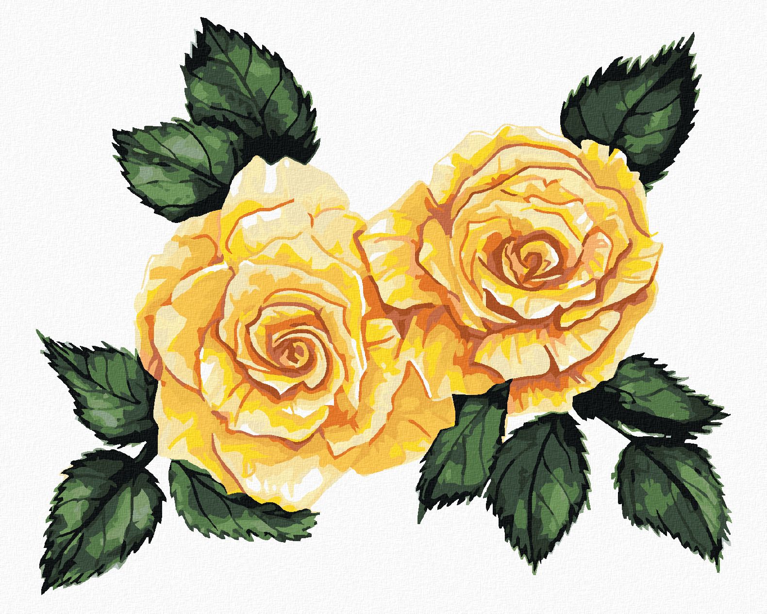 zuty Malování podle čísel - ŽLUTÉ RŮŽE (ALEXANDRIA GILBERT) - Rozměr: 40x50 cm, Rámování: Varianta: vypnuté plátno na rám - obrázek 1