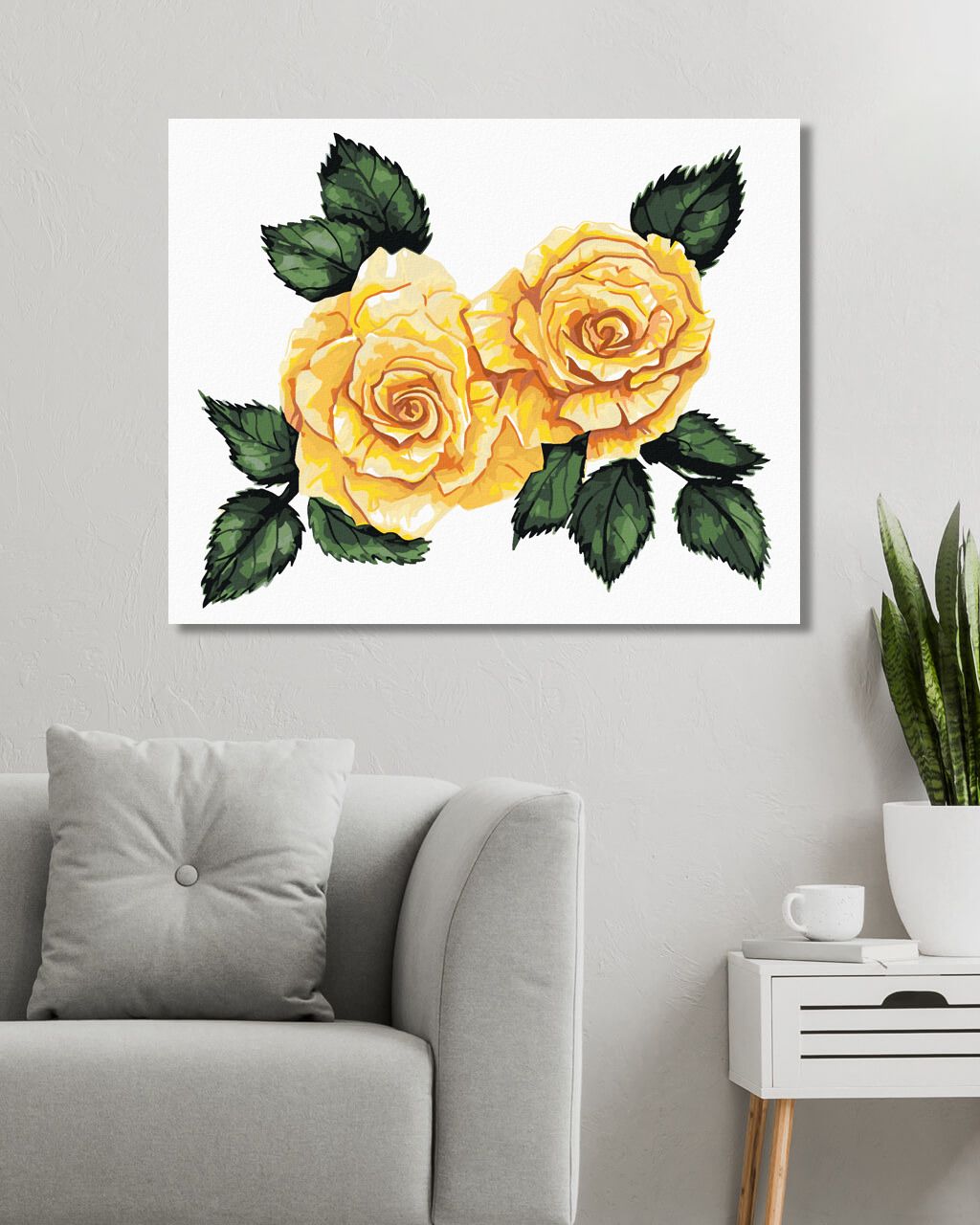 zuty Malování podle čísel - ŽLUTÉ RŮŽE (ALEXANDRIA GILBERT) - Rozměr: 40x50 cm, Rámování: Varianta: vypnuté plátno na rám - obrázek 6