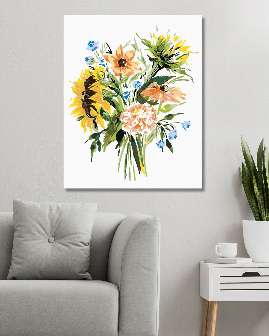 zuty Malování podle čísel - KYTICE DIVOKÝCH KVĚTŮ A SLUNEČNIC (ALEXANDRIA GILBERT) - Rozměr: 40x50 cm, Rámování: Varianta: vypnuté plátno na rám - obrázek 10
