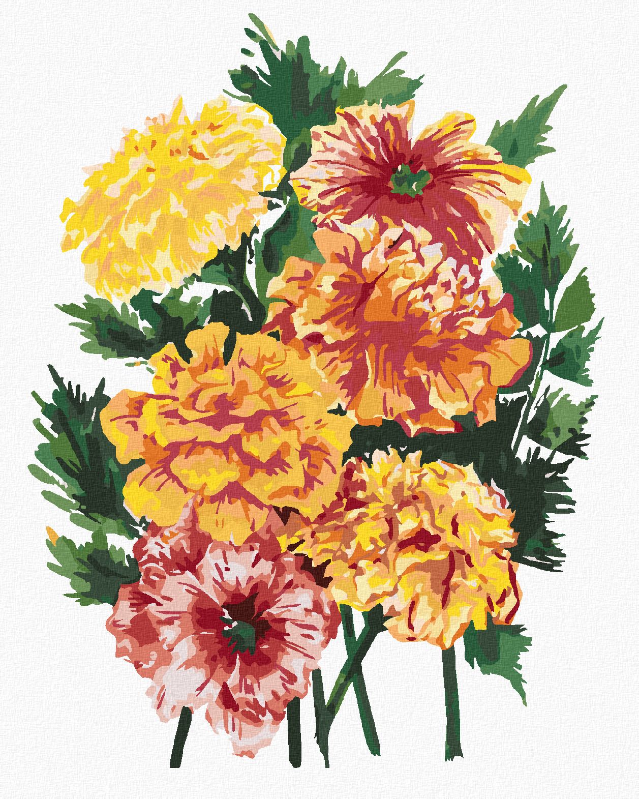 zuty Malování podle čísel - KVĚTINA MĚSÍČEK (ALEXANDRIA GILBERT) - Rozměr: 40x50 cm, Rámování: Varianta: vypnuté plátno na rám - obrázek 1