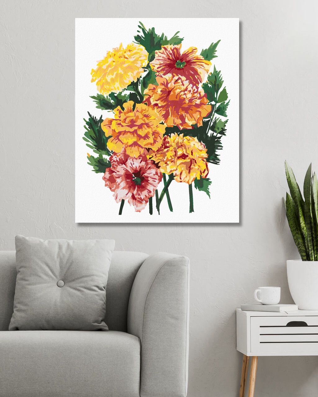 zuty Malování podle čísel - KVĚTINA MĚSÍČEK (ALEXANDRIA GILBERT) - Rozměr: 40x50 cm, Rámování: Varianta: vypnuté plátno na rám - obrázek 10