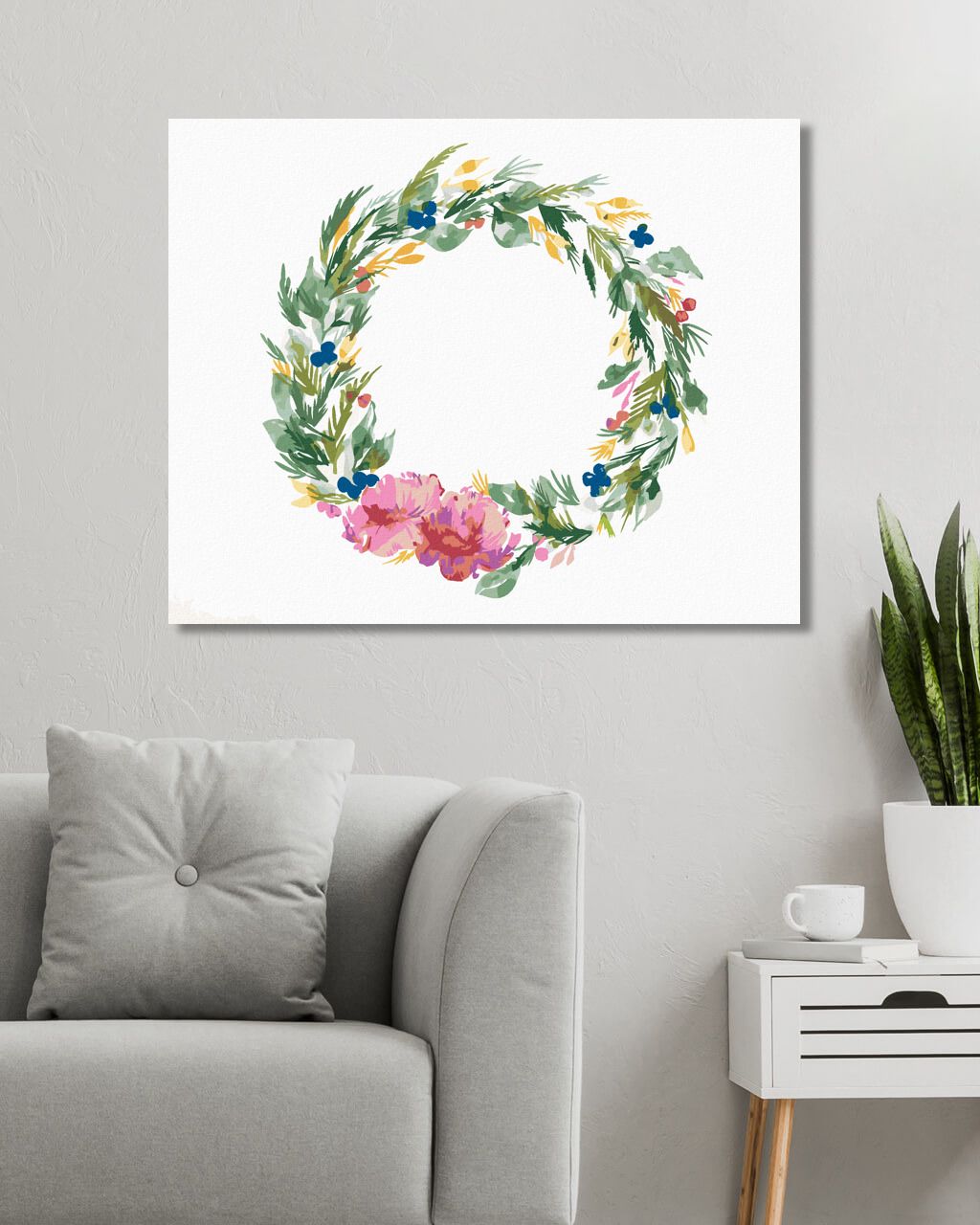zuty Malování podle čísel - ZIMNÍ VĚNEC Z PIVONĚK (ALEXANDRIA GILBERT) - Rozměr: 40x50 cm, Rámování: Varianta: vypnuté plátno na rám - obrázek 9