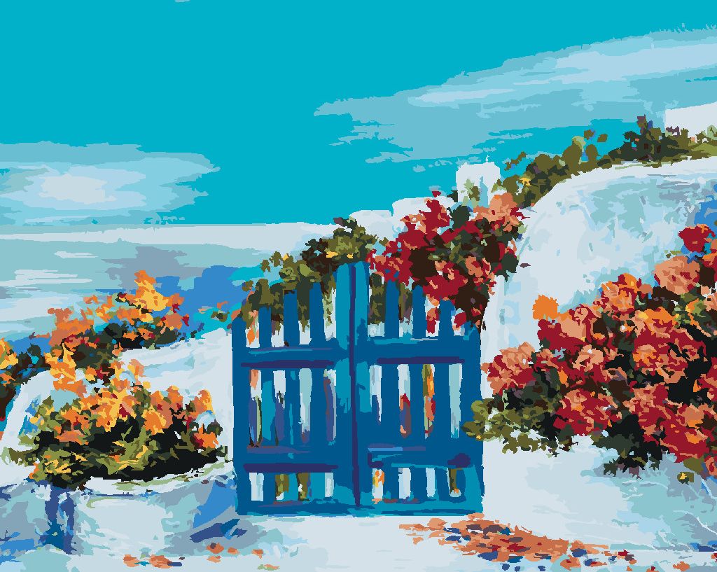 zuty Malování podle čísel - ZAHRÁDKA NA SANTORINI - Rozměr: 40x50 cm, Rámování: Varianta: vypnuté plátno na rám - obrázek 8