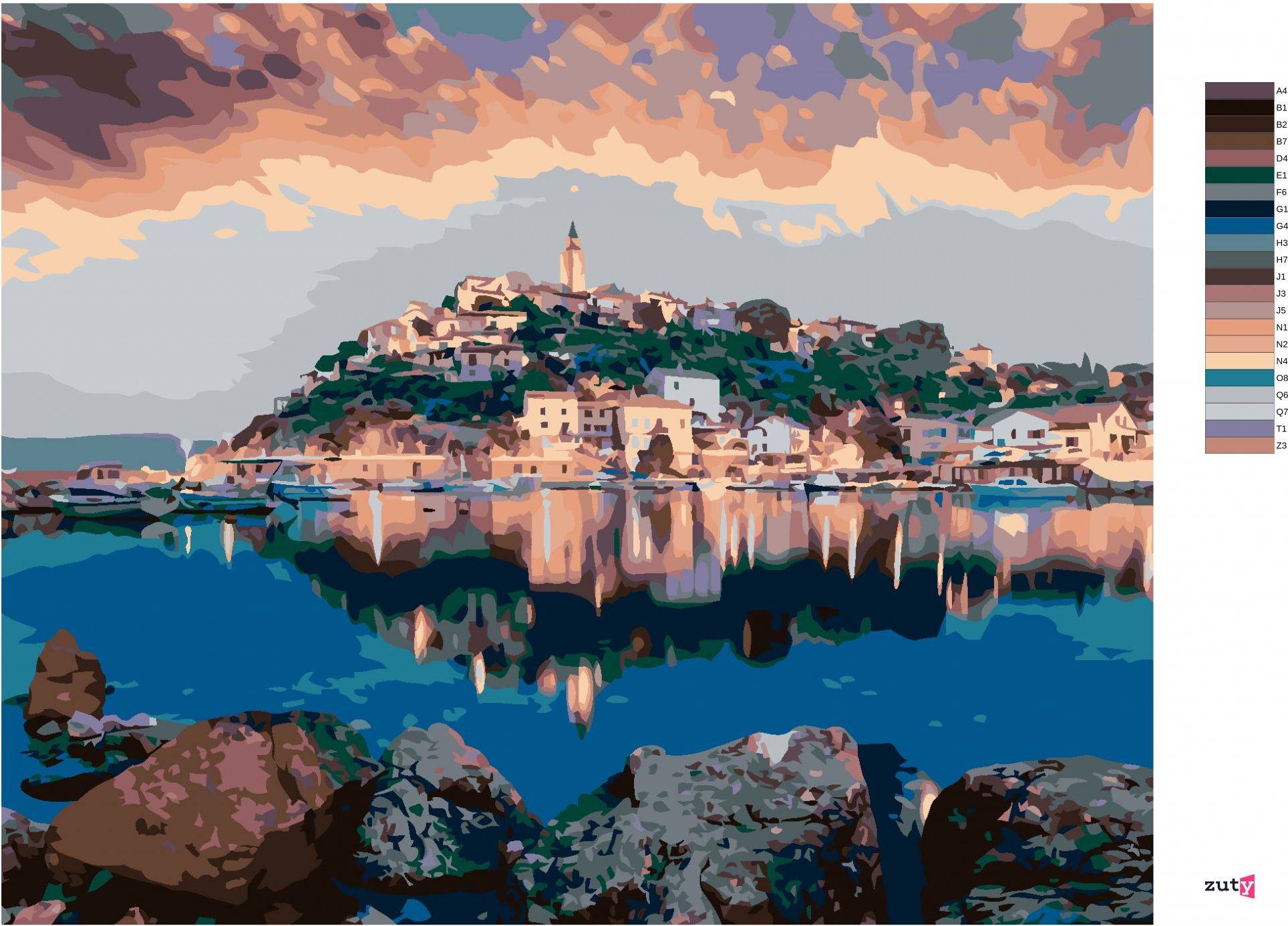 zuty Malování podle čísel - MĚSTO VRBNÍK - Rozměr: 40x50 cm, Rámování: Varianta: bez rámu a bez vypnutí plátna - obrázek 9
